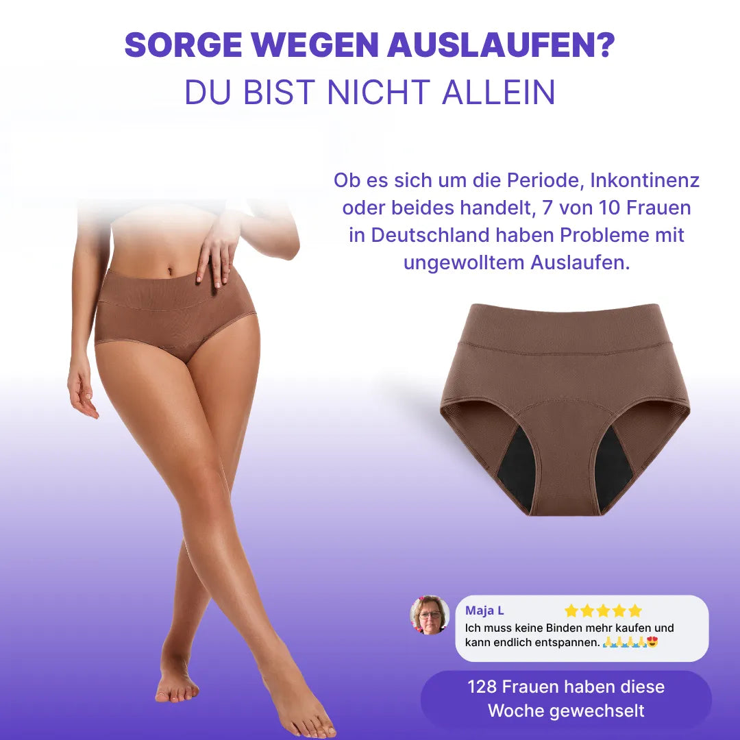Noala Agnes™ Auslaufsichere, absorbierende Damenunterhose, diskret mit extra Schutz