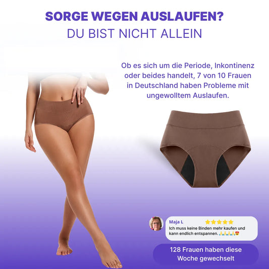 Noala Agnes™ Auslaufsichere, absorbierende Damenunterhose, diskret mit extra Schutz